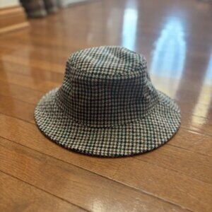 J. Crew Plaid Houndstooth Wool Bucket Hat